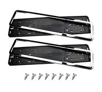 Quadrata Inox Portatarga Universale Auto Targa Automobili Antiurto Flessibile Con Telaio, Supporto Targa Auto Standard Eu Di Alta Qualità Con Kit Portatarga Anteriore Posteriore Auto (Argento, 2PC)
