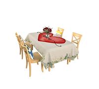 Quadrata Tovaglia Valentine'S Day Red Love Heart Plant Leaves Vintage Tovaglia Antimacchia Morbido Impermeabile Tablecloth, Per Cucina, Picnic, Compleanno, 137x183cm