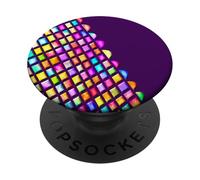 Quadrati Colorati Su Viola Unico PopSockets PopGrip Adesivo