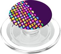 Quadrati Colorati Su Viola Unico PopSockets PopGrip per MagSafe