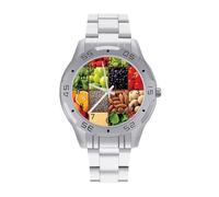 Quadrati di frutta e verdura mangiare orologio da uomo d'affari orologi da polso in acciaio inossidabile orologi da polso personalizzati facili da leggere per le donne