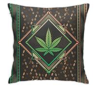 Quadrato Copricuscini Struttura Psichedelica Foglia Astratta-Cannabis Federe Interessante Federa Cuscino Morbida Federa per Divano 45X45Cm per Arredo Giardino La Casa