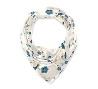 Quadrato di seta eleganti sciarpe e involucri per le donne per l'inverno 35 '' in stile cinese Jade Blue Gold Flower chal para mujer
