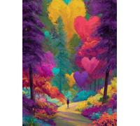 Quadrato Diamond Painting Kit Completo, Square Diamantini bosco amore Crystal Art, 5D DIY Bambini Adulti Pittura, da Ricamo Punto Croce Strass Artigianato Murale Decorazione Casa 40x50cm G-986