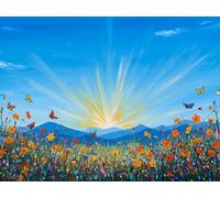 Quadrato Diamond Painting Kit Completo, Square Diamantini Farfalla al Sole Crystal Art, 5D DIY Bambini Adulti Pittura, da Ricamo Punto Croce Strass Artigianato Murale Decorazione Casa 80x100cm G-905