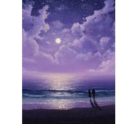 Quadrato Diamond Painting Kit Completo, Square Diamantini Il cielo stellare viola Crystal Art, 5D DIY Bambini Adulti Pittura, da Ricamo Punto Croce Strass Artigianato Murale Decorazione 30x40cm G-1175