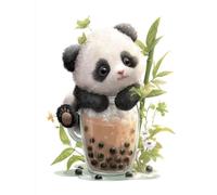 Quadrato Diamond Painting Kit Completo, Square Diamantini tè al latte del panda Crystal Art, 5D DIY Bambini Adulti Pittura, da Ricamo Punto Croce Strass Artigianato Murale Decorazione 30x40cm G-1117