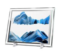Quadrato Immagine Artistica Sabbia,Paesaggio Sabbia 3D, 3D Pittura Sabbie Fluente, Clessidra Design, Fluente Sabbia Cornice Giocattoli Artistici Tavolo Bambini Decorazioni Casa Ufficio,Blu