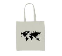 Quadrato Mappa Del Mondo - Borsa Tote IN Tela - Maps Nerd