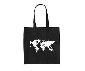 Quadrato Mappa Del Mondo - Borsa Tote IN Tela - Maps Nerd