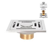 Quadrato Scarico, Anti-Odore Sifone per Pavimento in Acciaio Inossidabile, Scarico a Pavimento per Doccia Quadrato con Coperchio Rimovibile per Casa, Cucina, Garage e Seminterrato - 100x 100mm