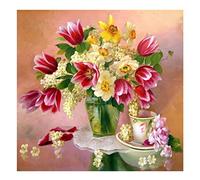 Quadrato Square Diamond Art Fai Da Te 5D Diamond Painting Full Square Drill Paint con kit di Diamanti Giglio Fiore Kit Punto Croce Strass Kit Ricamo Puzzle per Adulti Decorazione da Parete 30 x 30 cm
