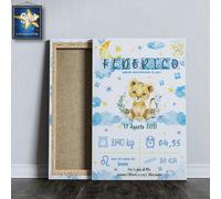 Quadretto Nascita Cornice Personalizzato LEONCINO LION canvas forex poster tela