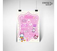 Quadretto Nascita Cornice Personalizzato PAPERINA PANNELLO forex poster tela