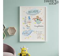 Quadretto Nascita Cornice Personalizzato Personalizzabile Piccolo Principe Bimbo