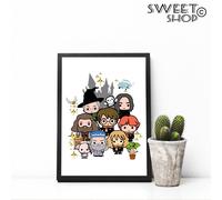 Quadretto POSTER TELA PANNELLO HARRY POTTER CARTOON ISPIRATO Hogwarts CANVAS