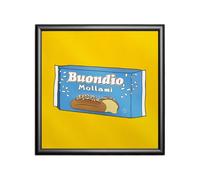 Quadretto Timidessen 20x20 cm con Poster Premium 180 g e Cornice Nera, Stampa Digitale FSC Made in Italy, Decorazione - L'arte incontra l'ironia (Buondio)