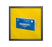 Quadretto Timidessen 20x20 cm con Poster Premium 180 g e Cornice Nera, Stampa Digitale FSC Made in Italy, Decorazione - L'arte incontra l'ironia (Momenti)