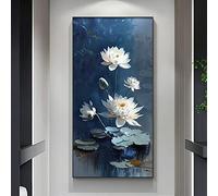 Quadri Astratti Dipinti A Mano Grandi,Dipinto Ad Olio Dipinto A Mano Immagini Di Arte Del Fiore Di Loto Arte Moderna Senza Cornicepittura Murale Opere D'Arte Originali Strutturate Camera Familiare S