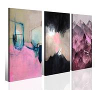 Quadri astratti su tela Blackrose stampe canvas immagini nero rosa arredamento