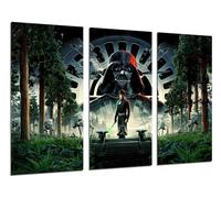 Quadri Camera Set di 3 poster decorativi da parete, decorazione soggiorno moderni, camere da letto, stanze, Star Wars, Darth Vader, Anakin Skywalker, Obi Wan Kenobi, Luke Skywalker, (97 x 62 cm)