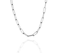 QUADRI - Collana Donna in Argento 925-4.5 MM Modello Paperclip - idea regalo - lunghezze 51 cm con estensione di cm.5 - Certificato Made in Italy