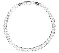 QUADRI - Elegante Bracciale in Argento 925 Catena Incisa Modello Cubano per Donna Uomo con Deluxe Box - Larghezza 5 mm - Lunghezza 19 cm - Certificata Made in Italy