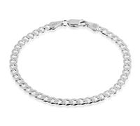 QUADRI - Elegante Bracciale in Argento 925 con Catena Modello Cubano Diamanto per Uomo/Donna - larghezza 5 mm - lunghezza 19 cm - Made in Italy certificato