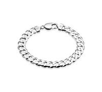 QUADRI - Elegante Bracciale Uomo Argento 925 con Catena Modello Cubano Diamanto - larghezza 10 mm - lunghezza 21.6 cm - Made in Italy certificato