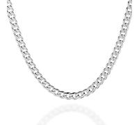 QUADRI - Elegante Collana in Argento 925 Catena 7 mm Modello Cubano Diamantata idea regalo Uomo Donna - lunghezza 46 cm - Certificata Made in Italy…