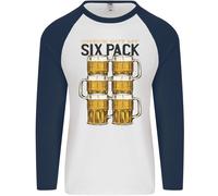 Quadri Fuori My Alcol Sei Confezione Divertente Birra Uomo L/S Baseball T-Shirt