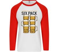 Quadri Fuori My Alcol Sei Confezione Divertente Birra Uomo L/S Baseball T-Shirt