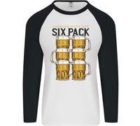 Quadri Fuori My Alcol Sei Confezione Divertente Birra Uomo L/S Baseball T-Shirt