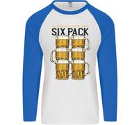 Quadri Fuori My Alcol Sei Confezione Divertente Birra Uomo L/S Baseball T-Shirt