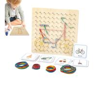 Quadri Geo per Sala Da Camera, Giocattolo Per Tavola Unghie Geoboard, Geoplani con Elastici, Spille Pegboard In Gomma Puzzle Forma Ispira L'immaginazione E La Creatività
