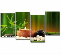 Quadri L&C ITALIA Benessere Zen Candela - Quadro Moderno Natura Relax per Soggiorno Camera da Letto Bagno Centro Estetico Benessere 152 x 78 Stampa su Tela da Parete Multipannello Grande
