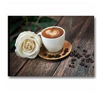 Quadri L&C ITALIA Caffè 3 - Quadro per Cucina Moderna Bar Pasticceria Vintage Shabby Chic 70 x 50 Stampa su Tela Canvas da Parete Arredamento