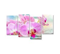 Quadri L&C ITALIA Orchidea Rosa 2 - Quadro Moderno Orchidee per Soggiorno Camera da Letto Centro Estetica Benessere Stampa su Tela Canvas con Fiori Elegante Grande Componibile 152 x 78 cm