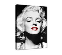 Quadri L&C ITALIA Quadro Marilyn Labbra Rosse 7 Stampa Su Tela 70 x 50 Soggiorno Salotto Camera da Letto - Arredo Moderno Chic Bianco Nero