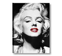 Quadri L&C ITALIA Quadro Marilyn Labbra Rosse 9 Stampa Su Tela 50 x 70 Soggiorno Salotto Camera da Letto e Arredo Moderno Chic Bianco e Nero