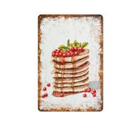 Quadri Metallo Pastry Of Soft Pancakes Covered With Maple Syrup And Sprinkled With Red Currants Cartello In Metallo Vintage Addobbi Per Ristoranti Giardino Cucina Esterno S