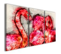 Quadri moderni animali Colors of flamingo stampe rosa, rosso arredamento arte
