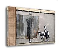 Quadri Moderni Banksy Quadro moderno Street Art Murales da Parete XXL grande Stampa su tela Canvas Decorazione Murale muro Soggiorno Arredo Camera da letto Cucina (50x70 cm, Doccia Bambini)