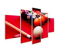 Quadri Moderni Billards Gioco di Biliardo. Pallino, Cue, Sfere di Colore nel Triangolo, Gesso. Panno