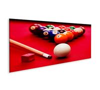Quadri Moderni Billards Gioco di Biliardo. Pallino, Cue, Sfere di Colore nel Triangolo, Gesso. Panno