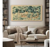 Quadri Moderni Cervo Del Bosco 70x140 cm 1 Pezzo Grandi Stampa su Tela Foresta Retrò Quadri Camera da Letto Decorazioni da Parete per il Soggiorno Senza Cornice