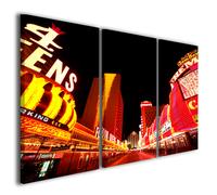 Quadri moderni città di notte Fremont street stampe su tela canvas