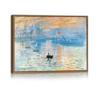 Quadri Moderni con Cornice Monet Impressione Alba Stampe da Parete Riproduzione Paesaggio Marino All'alba Quadro Viaggio Oceanico Astratto Stampa Su Tela Decor per Soggiorno Camera da Letto 30X40cm