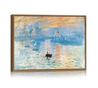 Quadri Moderni con Cornice Monet Impressione Alba Stampe da Parete Riproduzione Paesaggio Marino All'alba Quadro Viaggio Oceanico Astratto Stampa Su Tela Decor per Soggiorno Camera da Letto 40X60cm