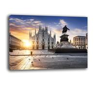 Quadri Moderni MILANO Duomo CITTA' ITALIA città Quadro moderno da Parete XXL grande Stampa su tela Canvas Decorazione Murale muro Soggiorno Arredo Camera da letto Cucina (MILANO, 30x50 cm)